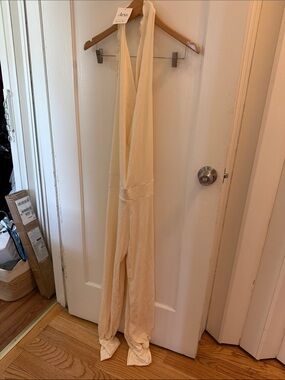 Aria Cream Halter Jumpsuit